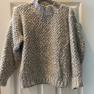 She + Sky Gray Textured Sweater